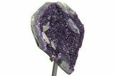 Amethyst Geode Section on Metal Stand - Deep Purple Crystals #171818-4